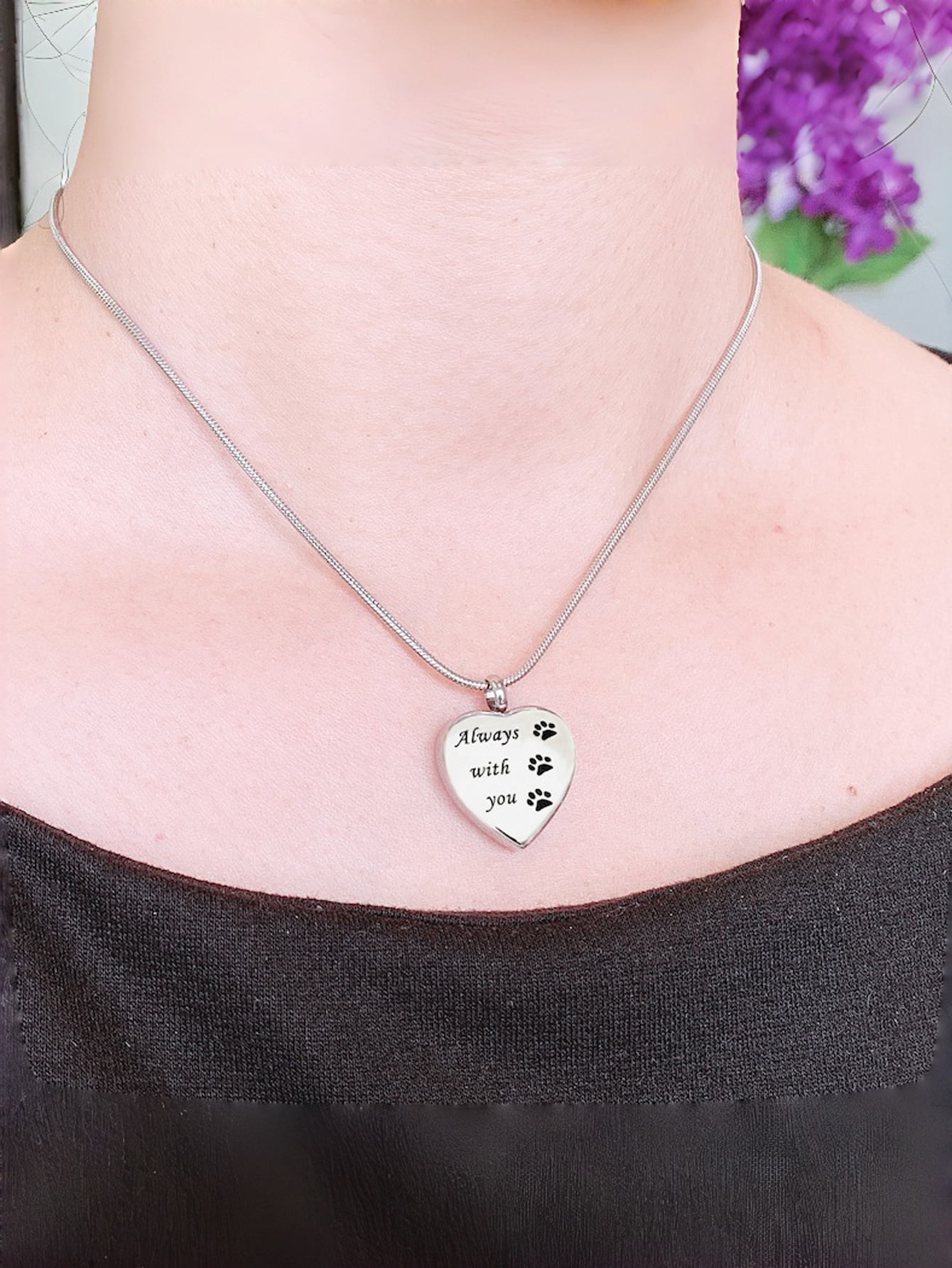 Custom Pet Memorial Heart Necklace